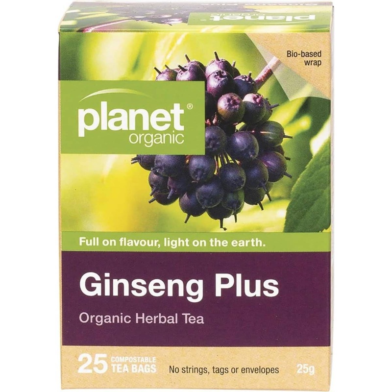 25 Individually Wrapped Ginseng Tea Bags - Herbal Supplement with Korean/Chinese Ginseng, -Boosting & Vitality Enhancer, No Artificial Additives, Bulk Pack for Long-Term Use, Easy Brewing (Compatible with Tea Bags)
