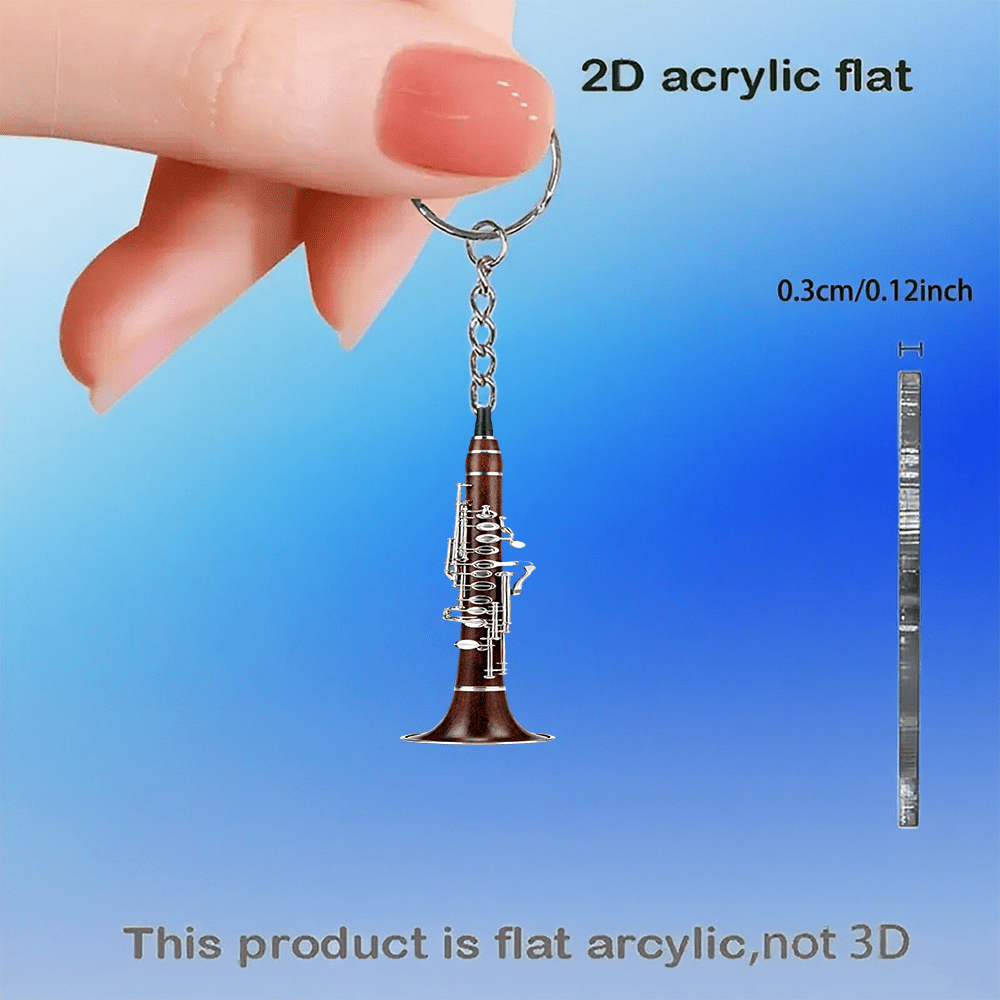 TEMU 2d Flat Acrylic 1pc, 2d Flat, Exquisitely Designed Vibrant Acrylic Keychain, Suitable For Car Keys, Keys, Holiday Gifts, Decoration, Unisex,
