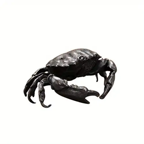single pure copper crab ornament handcrafted brass metal wall decor with intricate detailing traditional chinese symbol for home office garden no electricity needed unique gift idea
