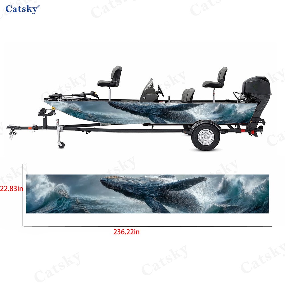 2pcs Nautical Theme Whale PVC Stickers for Boats