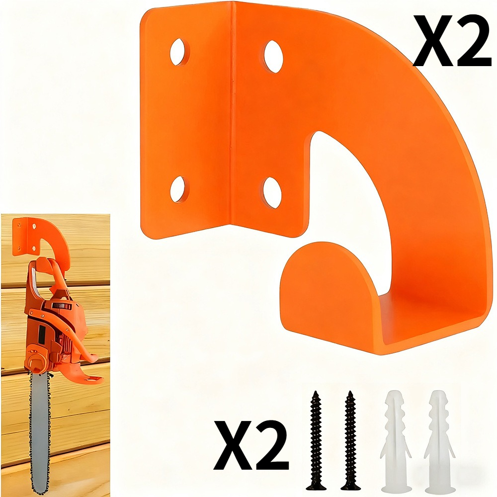 TEMU 10pcs Heavy-duty Metal Chainsaw Wall Bracket, Installation And Locking Mechanism - For Garage Storage Rack With Upper And Lower Brackets,