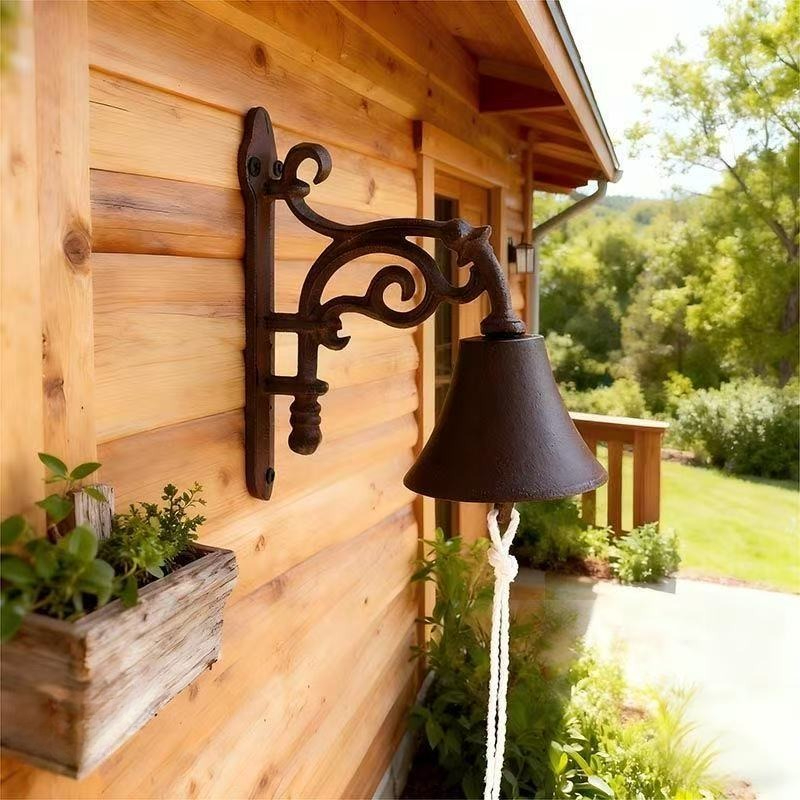 TEMU An European-style Decorative Bell. From Cast Iron With A , It Features A Retro And And Delivers Ring. Ideal For Decoration And Daily Use In