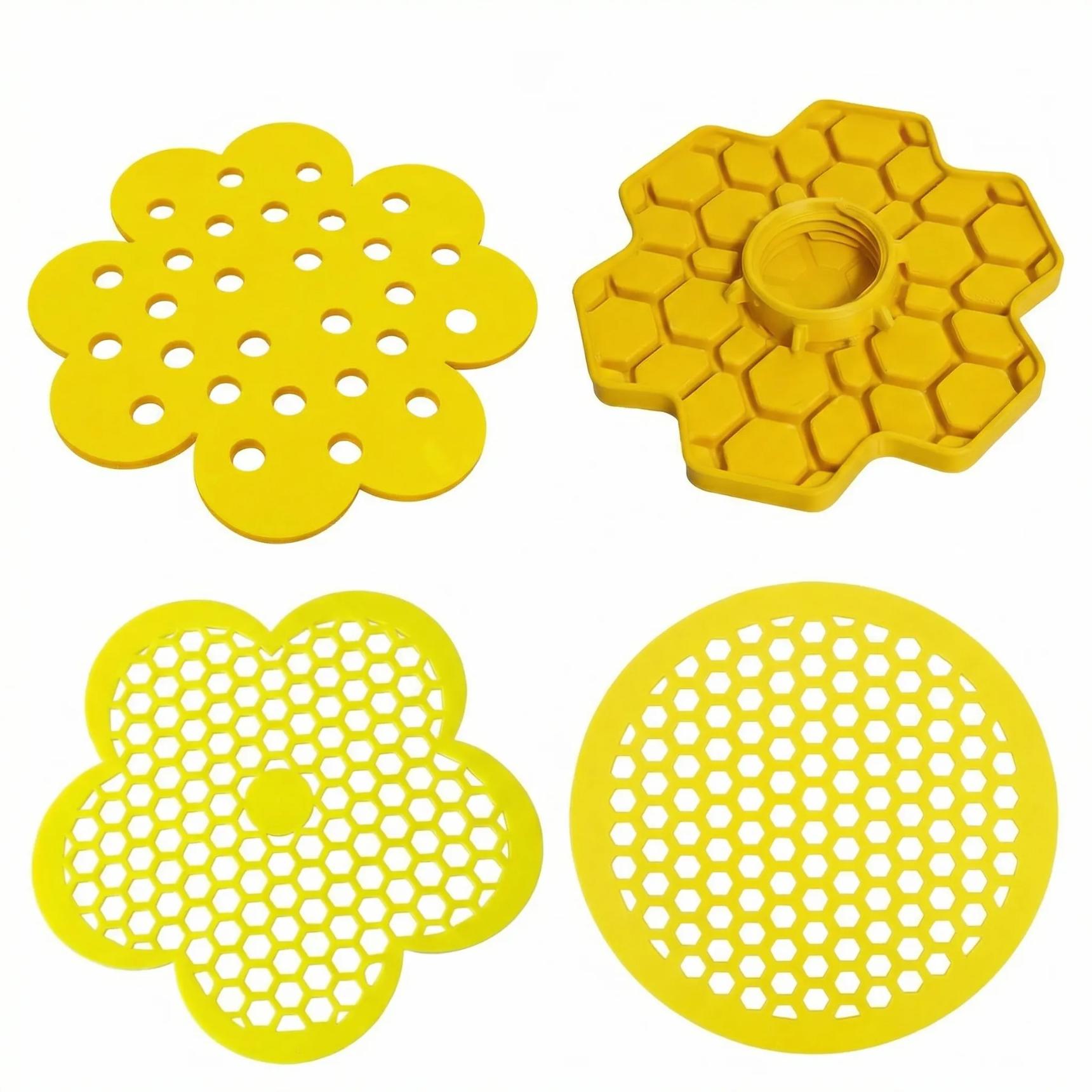 Image of 4pcs Honeycomb Drinking Device Floating For Bee Island Tray For Bees, Safe For Bee Feeder For , Beneficial Insect Drinking Fountain With Perch (for Bees And Butterflies)