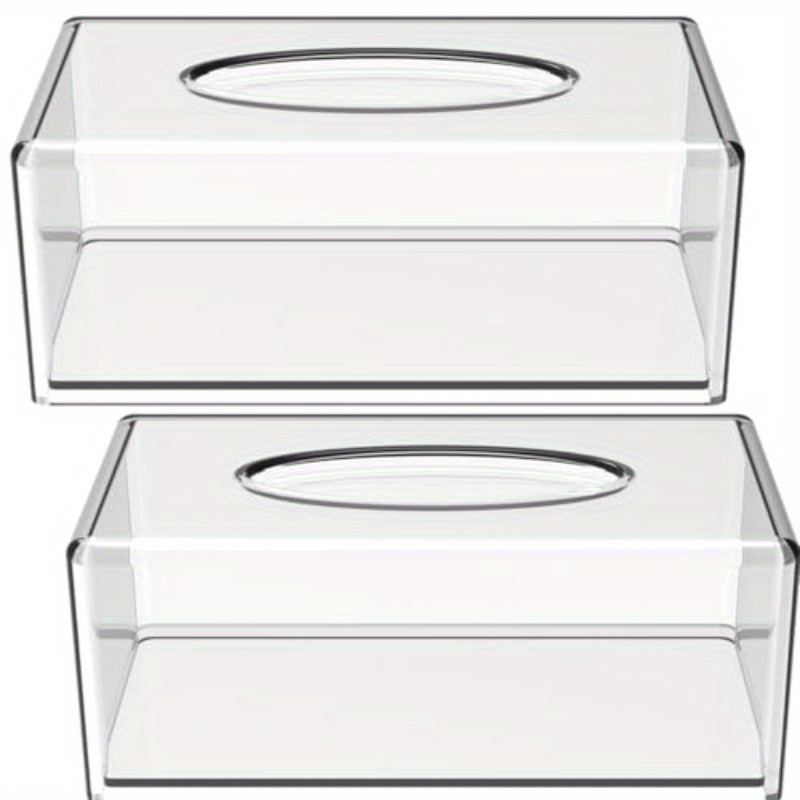 2 pack clear tissue dispenser box lar facial acrylic tissue box cover holder napkin organizer for bathroom kitchen and office room rectangle 10l x 5 3 w x 4 3 h Product details 0