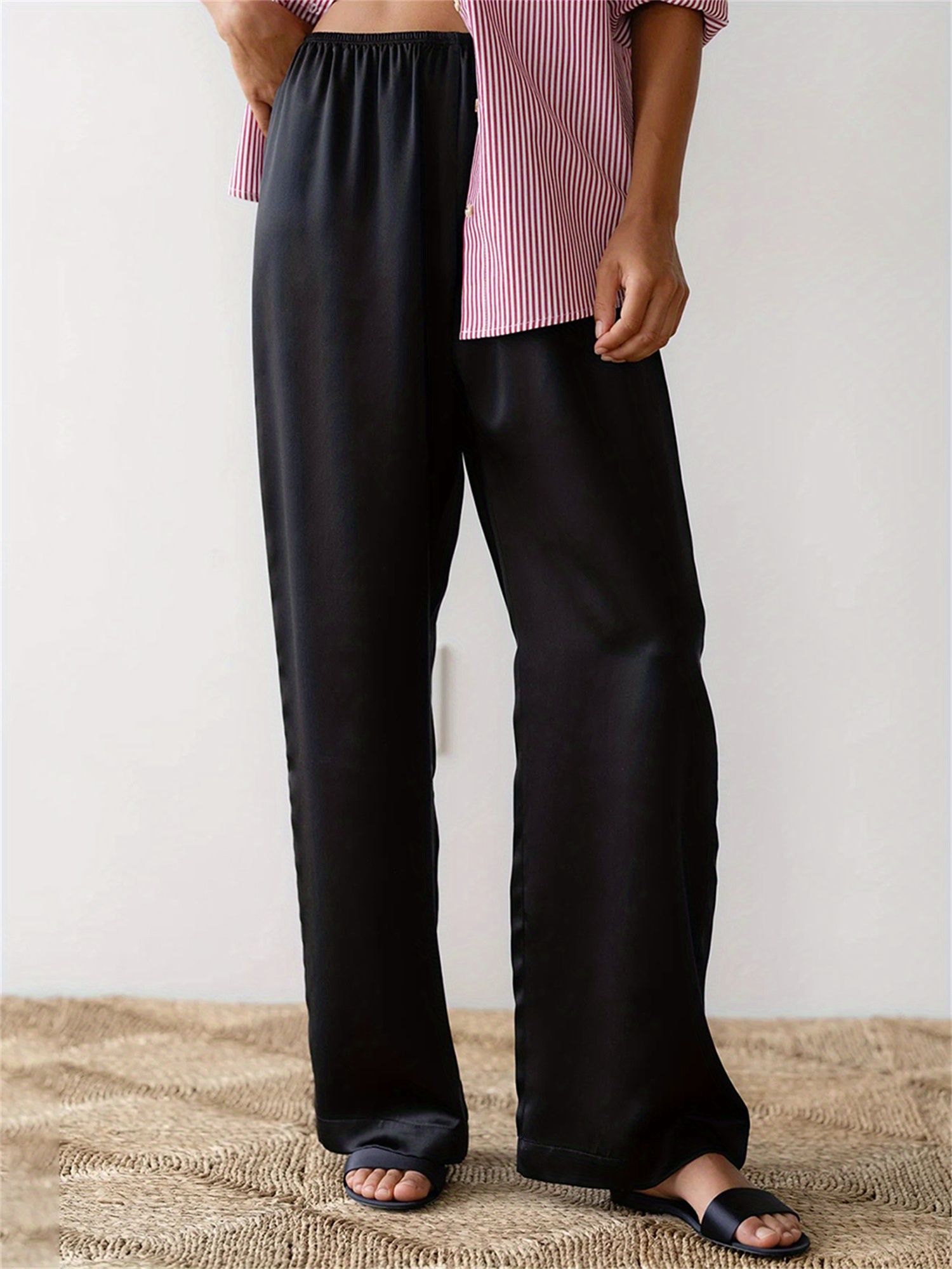 Pantalones anchos de para mujer, cintura pantalones elásticos,  pantalones de de pantalones casuales de vestir en colores