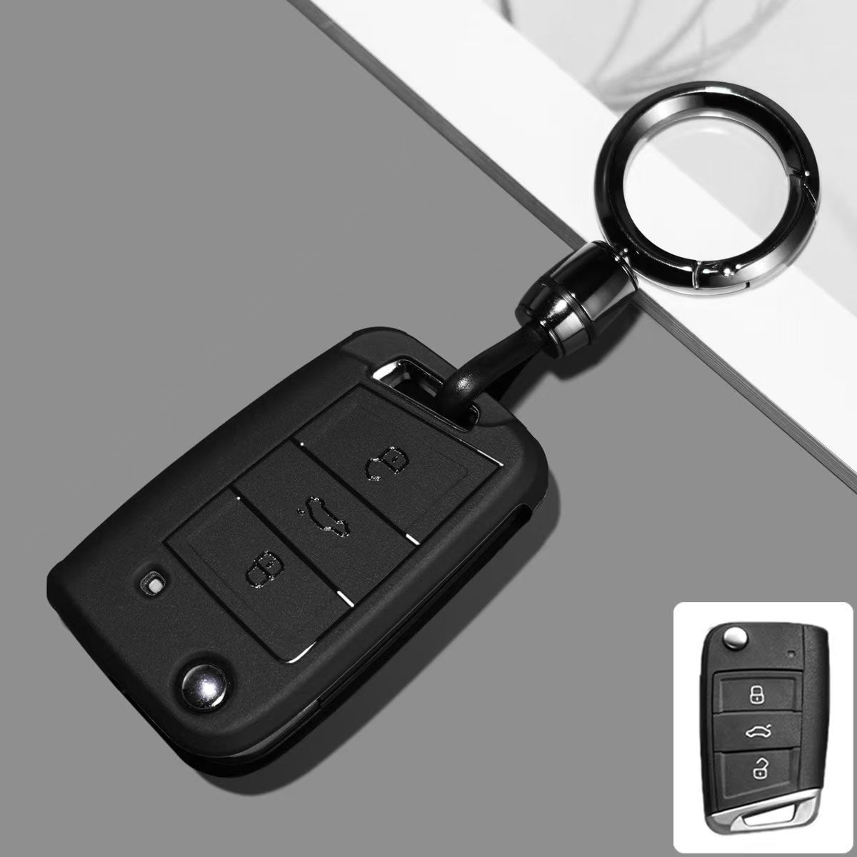 TEMU Tpu Car Remote Key Fob Cover Key Fob Cover Shell With Keyring For Vw For Golf 7 Mk7 Tiguan Mk2 Atlas L For Seat Leon Fr 2 Ibiza For Octavia