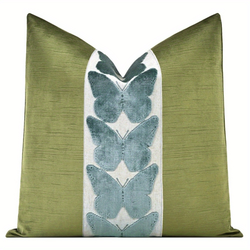 TEMU 1pc Decorative Single-side Throw Pillow Cover 18x18 Inch Vintage Blue 1876 Square Shape For Living Room, Sofa Decor, Gift For