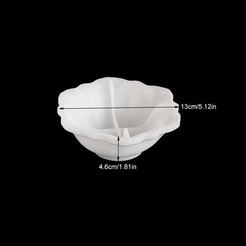 Image of Flower-shaped Bowl Mold Silicone Suitable For Diy Resin Crafts, Soap Making, Wax & Cement Molds - Irregular Flower Pot Shape For Wedding Decorations, Clay Bowls, Plaster Casting, Garden Ornaments, Use