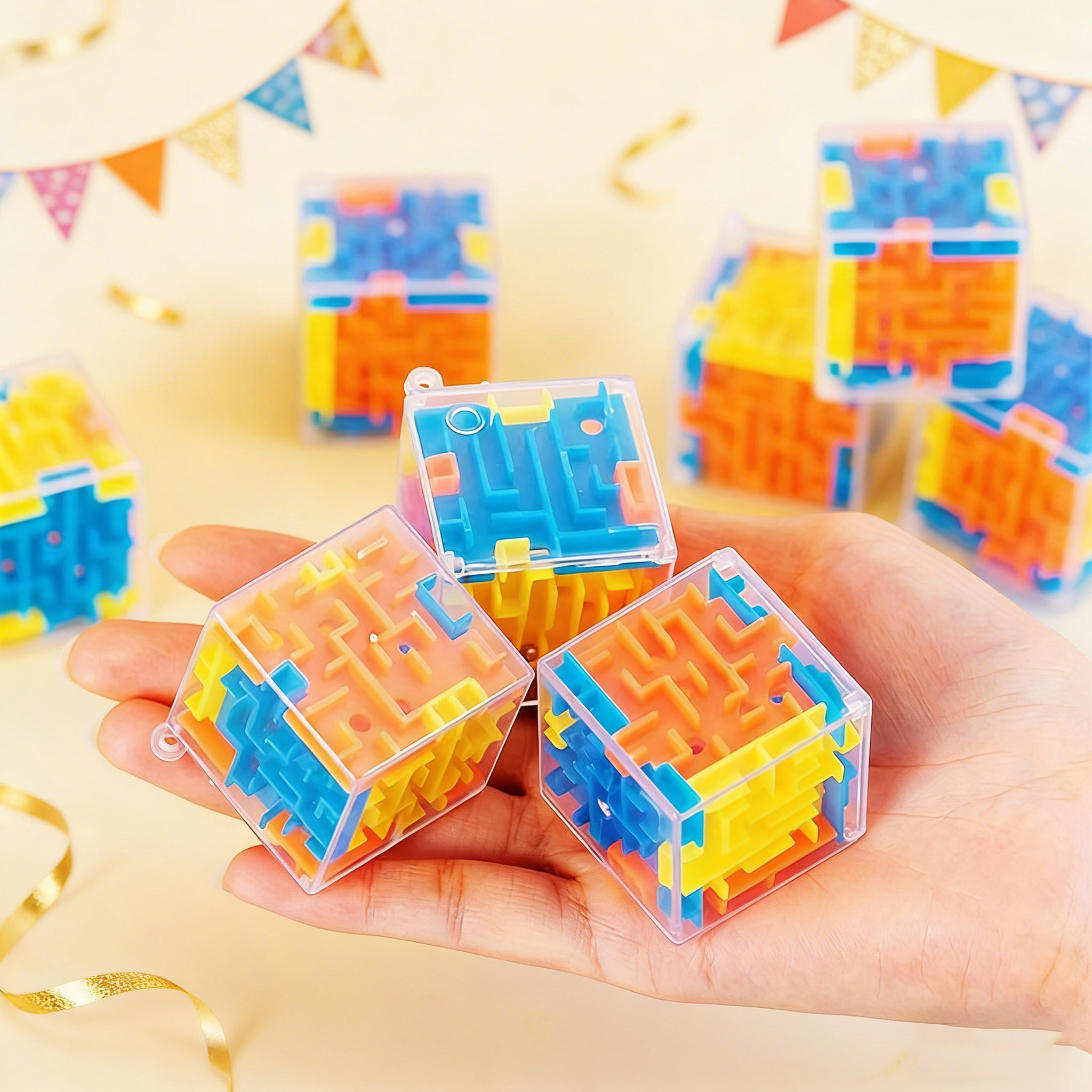 12pcs Fun 3D Cube Rolling Beads Maze Educational Toys