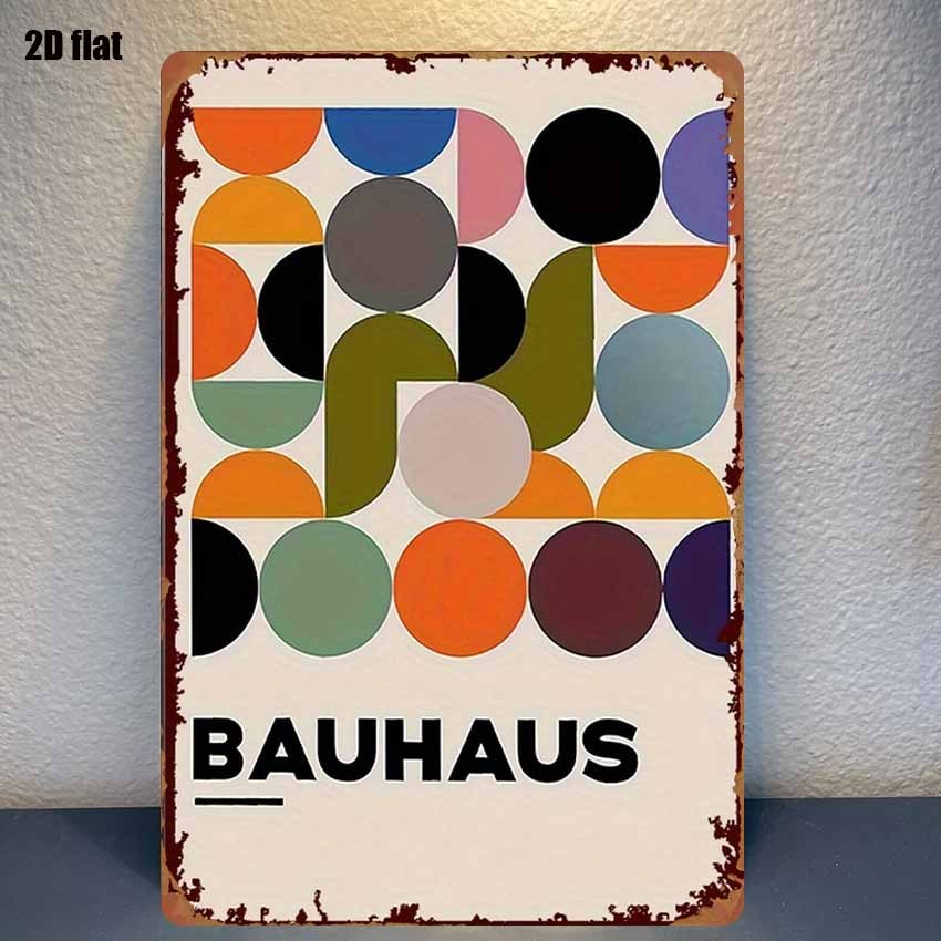 TEMU 1pc 1pcs, Sign, Bauhaus Style Geometric Abstract Art Painirong Decoration Suitable For Bedroom, Bar, Garage, And Garden, Outdoor Decor