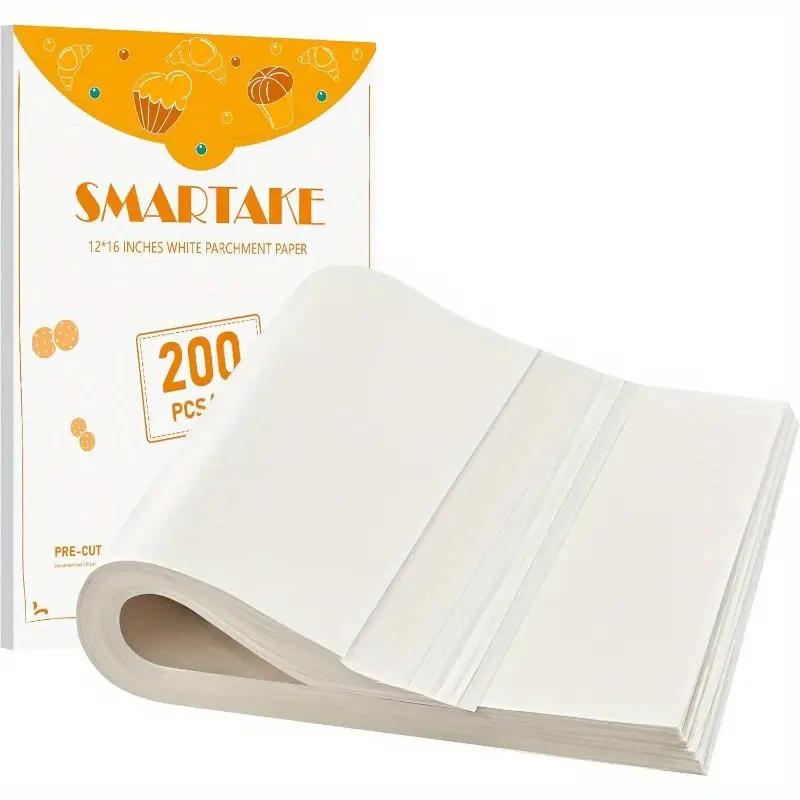 200pcs 12x16 inch non stick precut baking sheets air fryer steaming bread cupcakes versatile baking aid nonstick design material baking liners kitchen hobbyists Product details 0