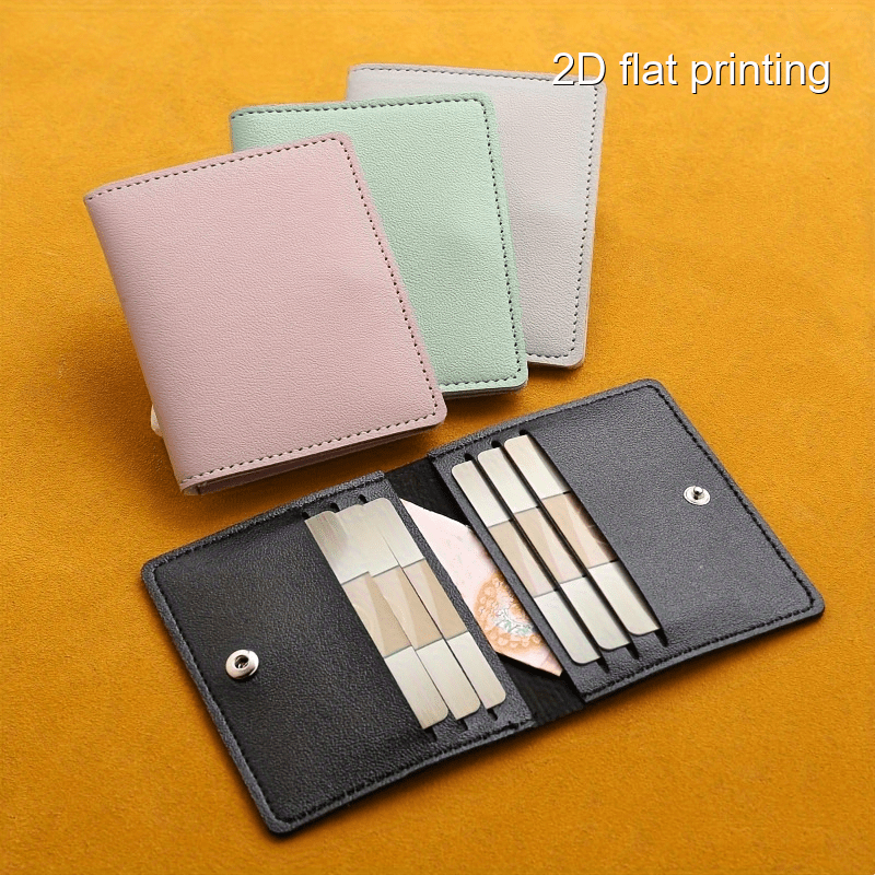 1pc Simple Ultra-thin Card Holder Money Clip Solid Casual PU Leather Multi-card Card Holder Coin Purse For Men Or Women