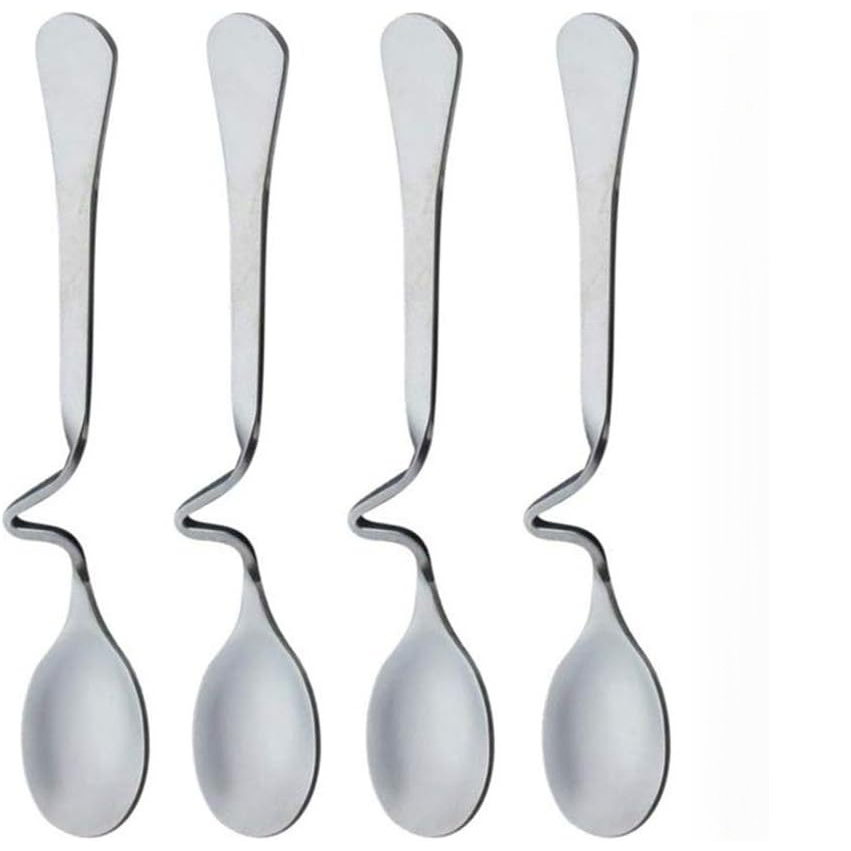 TEMU 4pcs Handle Stainless Steel Hanging Cup Coffee Teaspoons, Multifunctional Dining Utensils Mixing Tea Drinks, Coffee, Desserts, And , Suitable