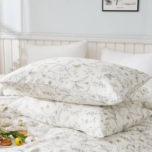2pcs floral print pillowcases style bedding set envelope closure machine washable suitable for bedroom ideal for