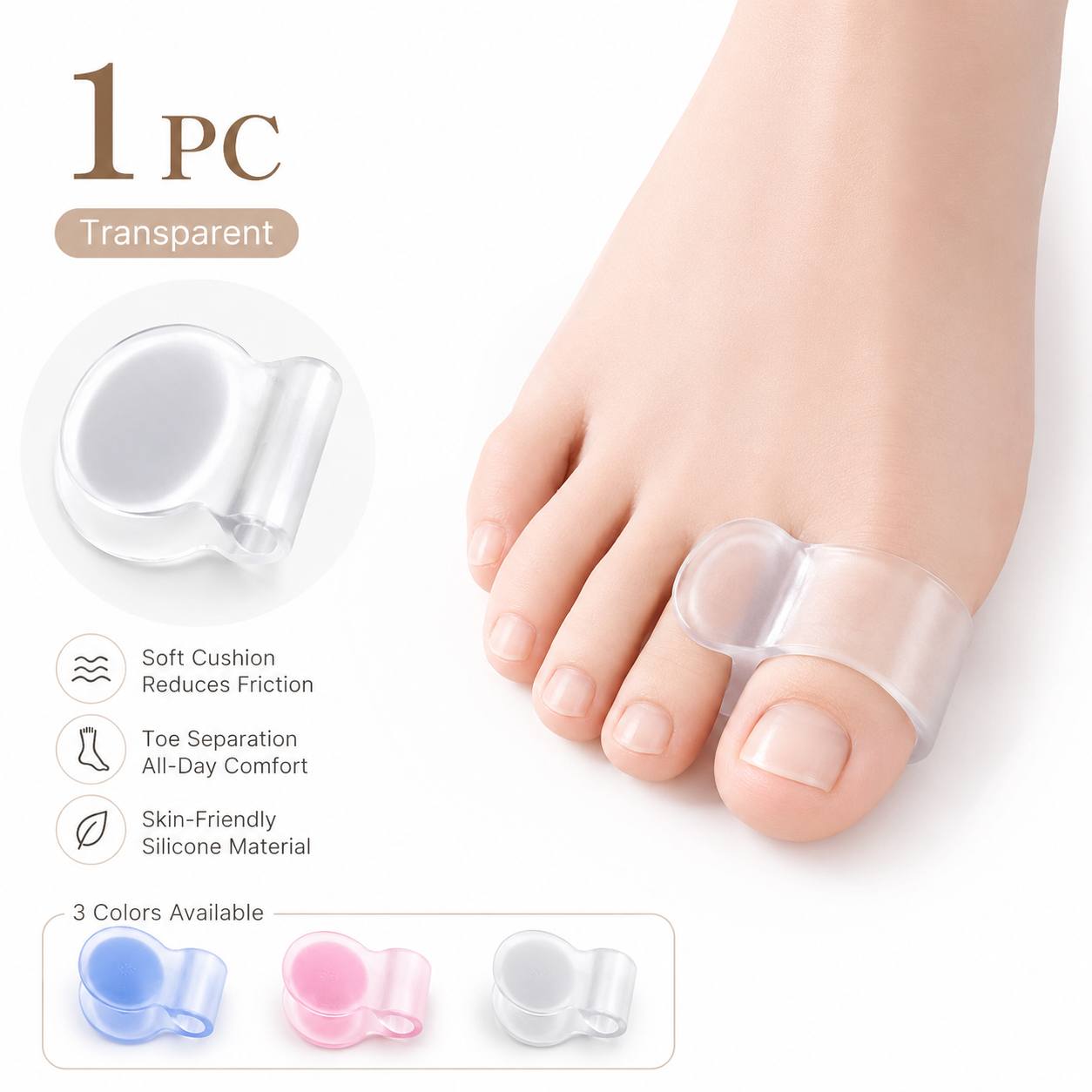 Soft Big Toe Separator for Foot Care and Comfort