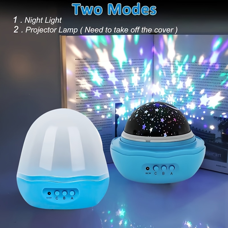 Rotating Projection Device, Rechargeable Night Light, 8 Colors, 3 , Portable Bedroom Atmosphere Lamp, Desktop Decorative Lamp