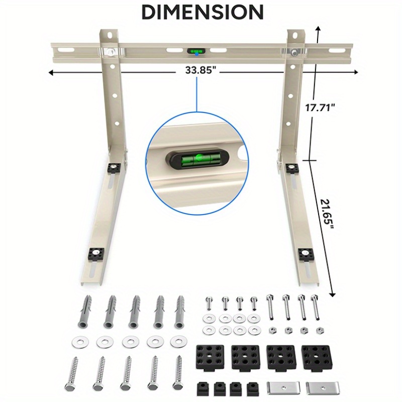 TEMU Mini Split Wall Mounting Strong Bracket For 12000 Btu To 24000 Btu Outdoor Ductless Mini Split Air Conditioner Ac Systems, Max 490 Lb Capacity