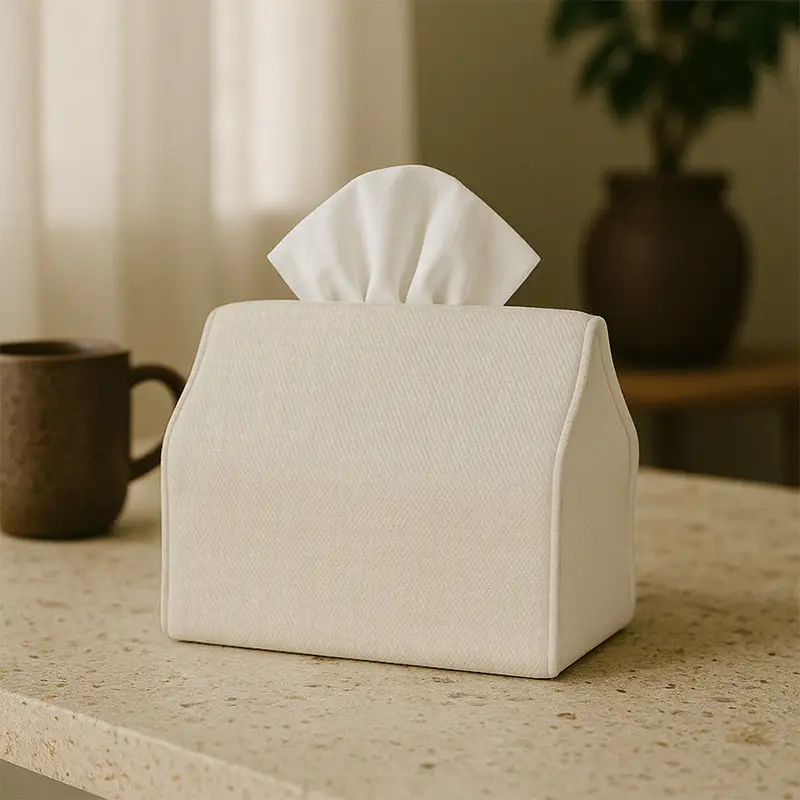 elegant modern white beige tissue box with lid decorative storage organizer for home christmas durable multi purpose napkin dispenser square design with rounded edges beige fabric cover for room bedroom decor stylish party tissue box with beige lid compact and functional for tissues ideal for festive and everyday use decorative tissue box cute tissue box holder vintage tissue box decorative tissue box holder Product details 0