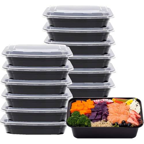 15 50 pack 32 ounce plastic meal prep containers with lids leak proof rectangular food storage containers for restaurants and kitchens disposable takeout catering supplies freezer microwave dishwasher safe