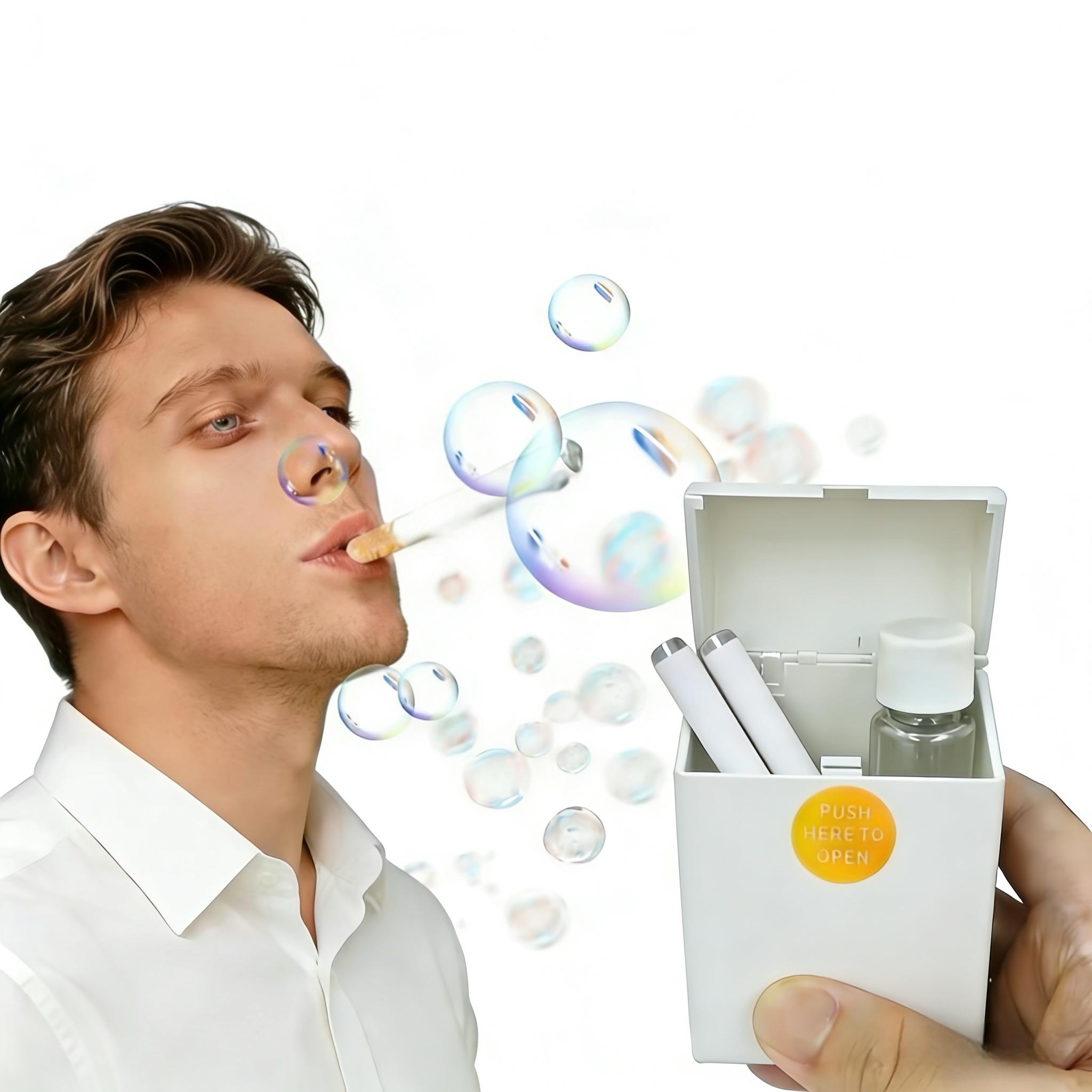 bubble blowing cigarette temu Lifelike Fake Toy Stress Reliever Mini Funny Party Toy for Adults Event Accessories and Social Entertainment (3, B) : Cigarette Box with Electronic Lighter