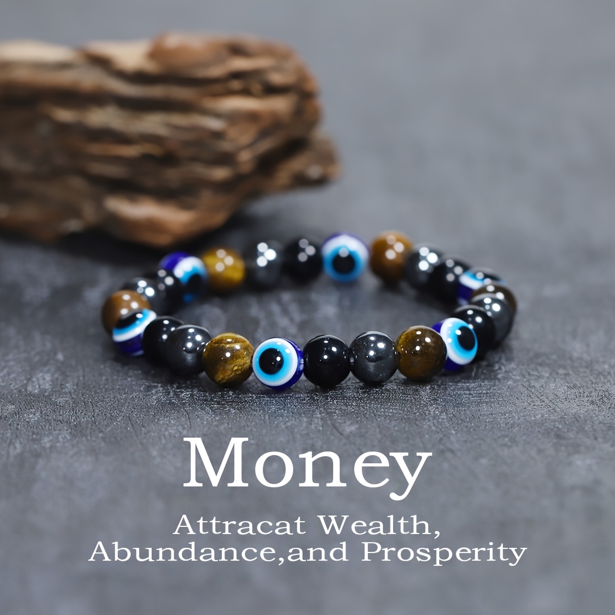 1 Handmade Natural Tiger Eye Eye Beaded Bracelet, Women's Bracelet Men's String Gift Jewelry
