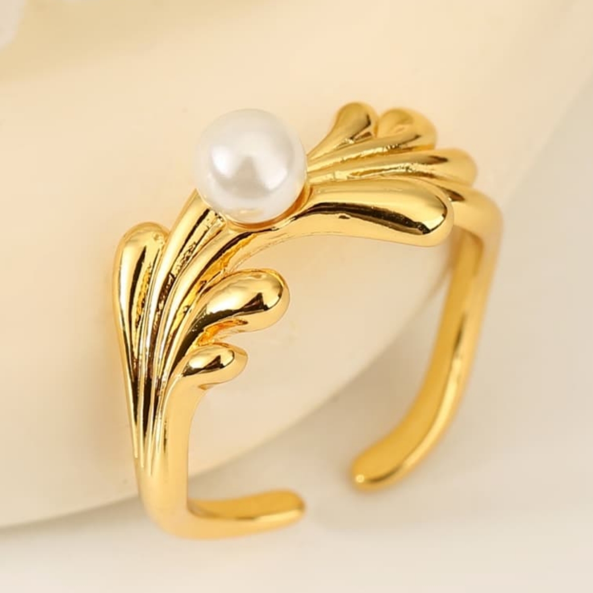 European & American Fashion Copper Wave-Shaped Adjustable Open Ring