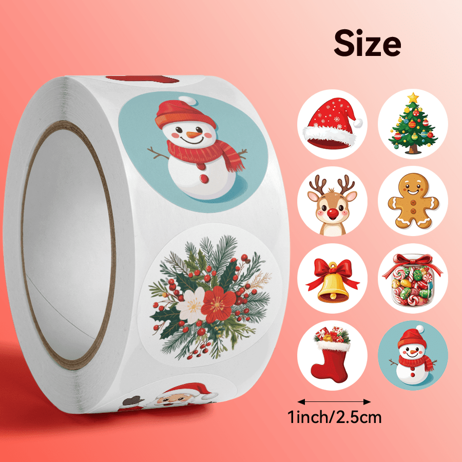 500pcs Of Christmas-themed Stickers Featuring Snowmen, Santa Claus, And Christmas Trees. Merry Christmas!