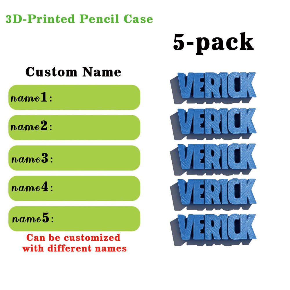 TEMU 5pcs 5pcs Custom Name Pencil Toppers - Personalized Initials & Name Tags, 3d-printable Suitable For Classroom Gifts, Pencil Charms For Supplies,