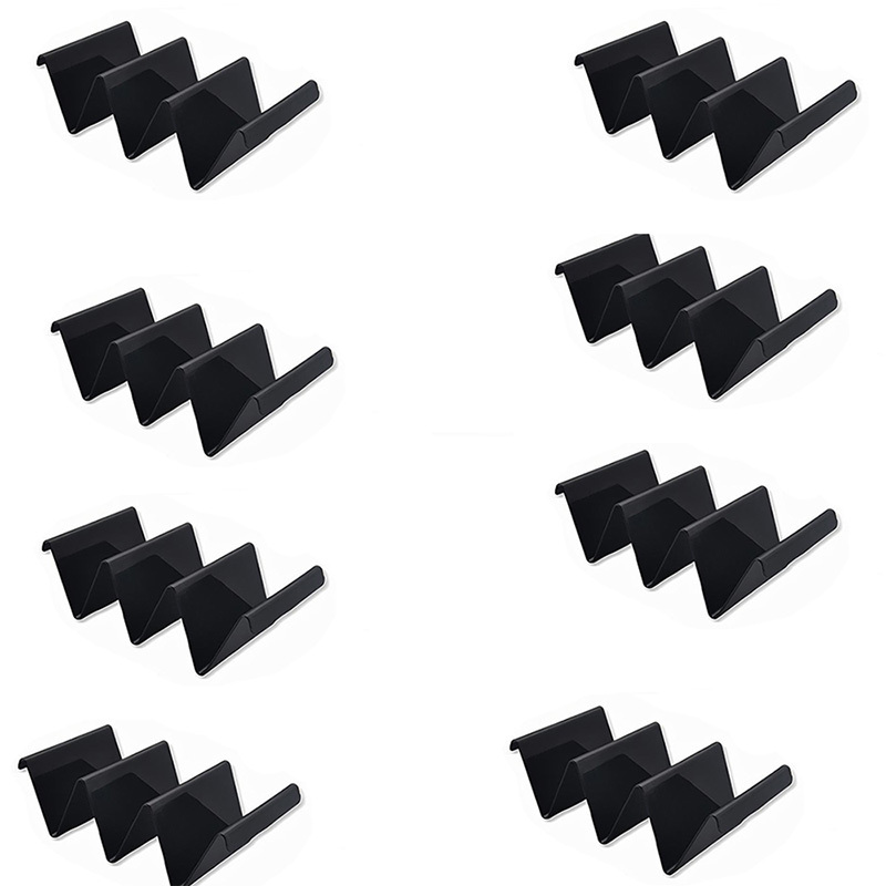 TEMU 8pcs Taco Holder Set, Taco Rack, Plastic Taco Holder With Handles, Holds 2 To 3 Tortillas Each, Oven Safe, Dishwasher Safe, Perfect For Parties,