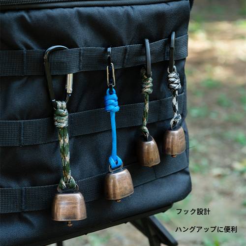 random hiking camping bear repelling bell keychain handmade retro super loud cowbell