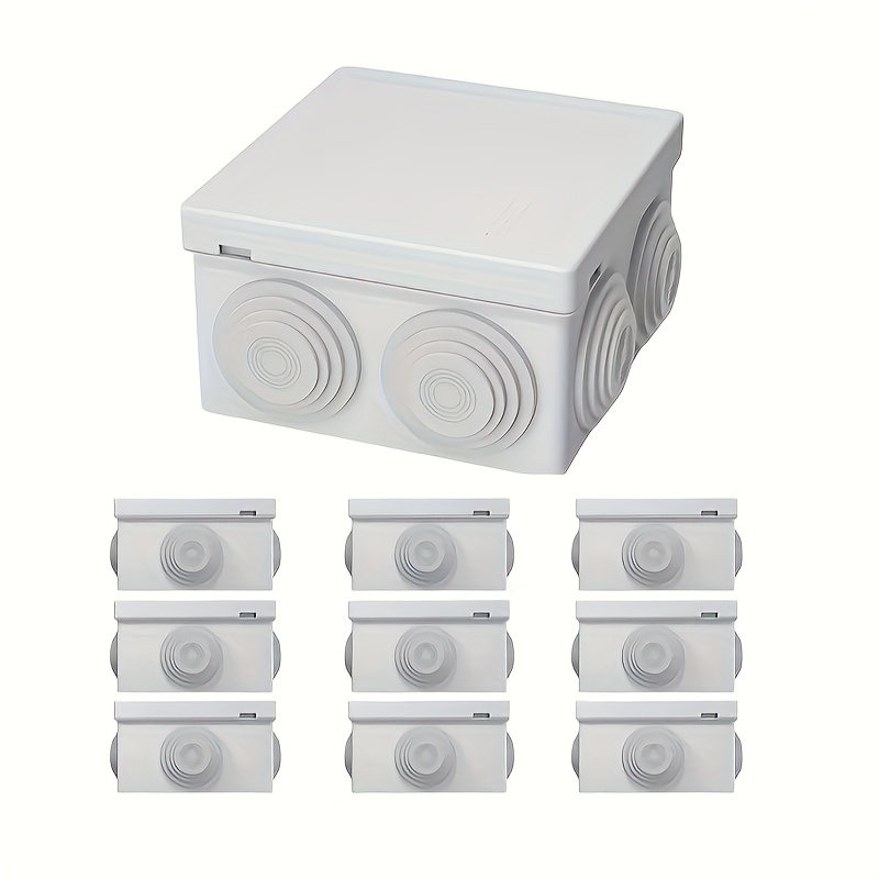 10pcs heavy duty indoor outdoor junction box with cable entry and rubber plugs plastic enclosure suitable for commercial wiring systems