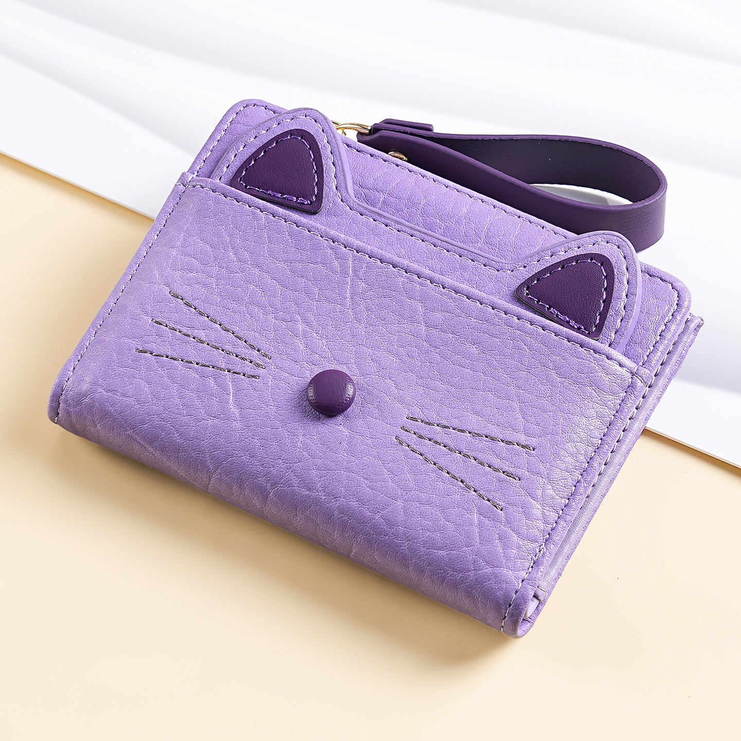TEMU Cat Original New Style Women's Short Wallet, Fashionable Design, Convenient Zipper, Multiple Card Slots, Id Card Holder, Coin Purse, Clutch Bag