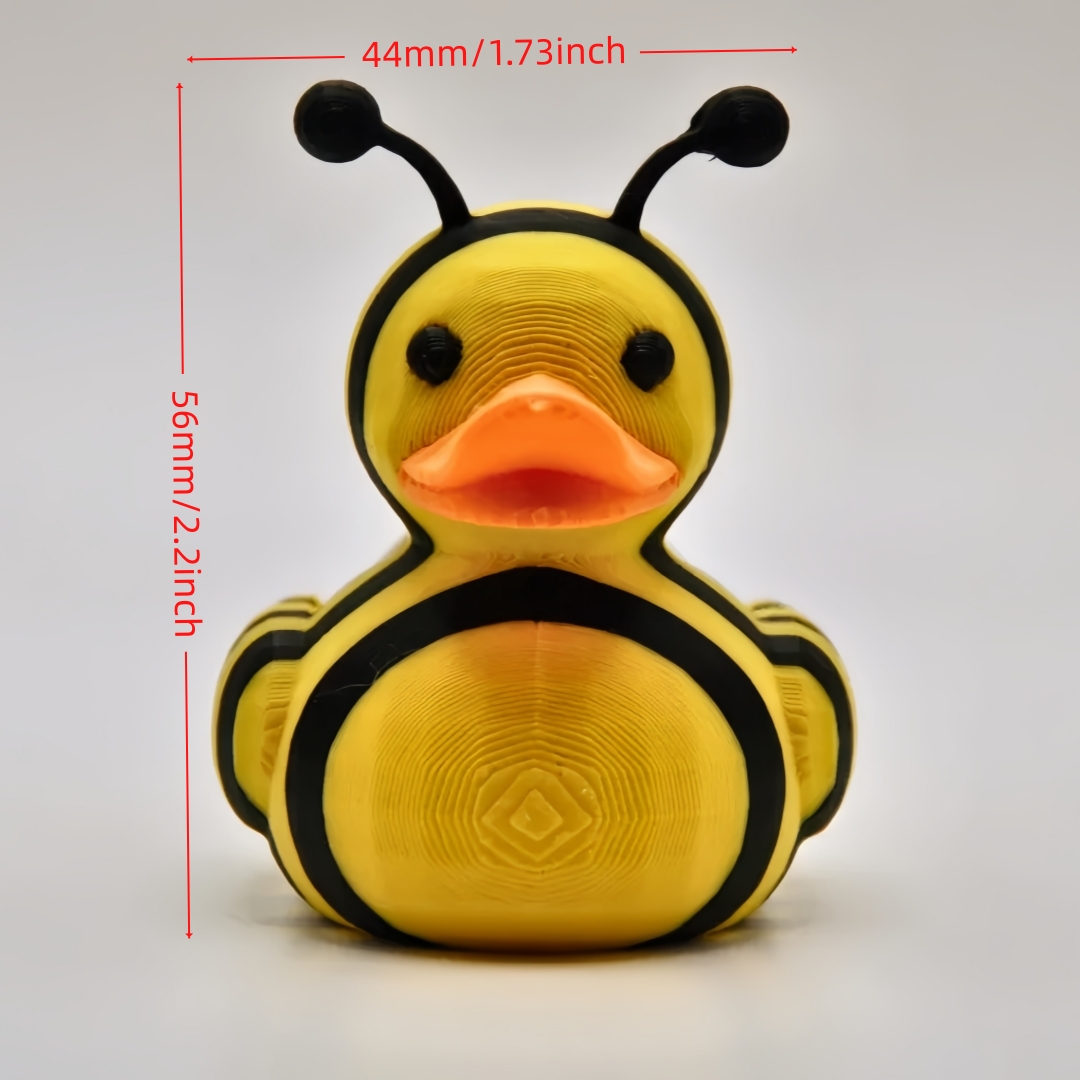 TEMU 3d Printed Whimsical Yellow& Black Bee- Duck Figurine, Decorative Accent| Perfect For Home Decor Enthusiasts, Desk Decoration, Gift For Fans Of Unique 3d Prints& Quirky Collectibles