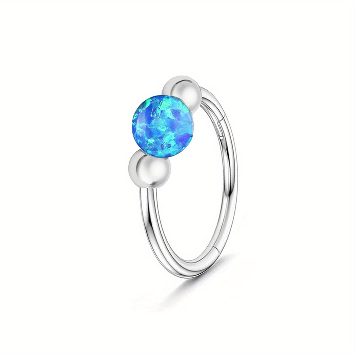 Women's Opal Nose Ring & Septum Ring Earrings Set