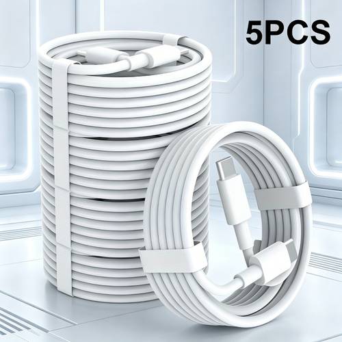 5pcs fast charging cables 5 pack usb c to usb c fast charging cable 20w high speed data sync cord compatible with iphone 15 16 series macbook ipad air