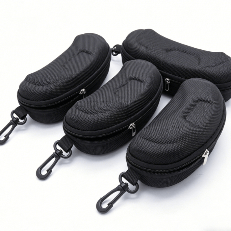 TEMU 4pcs Portable Eva Glasses Case With Carabiner Hard Case Zipper Eyeglasses Protector Box Holder