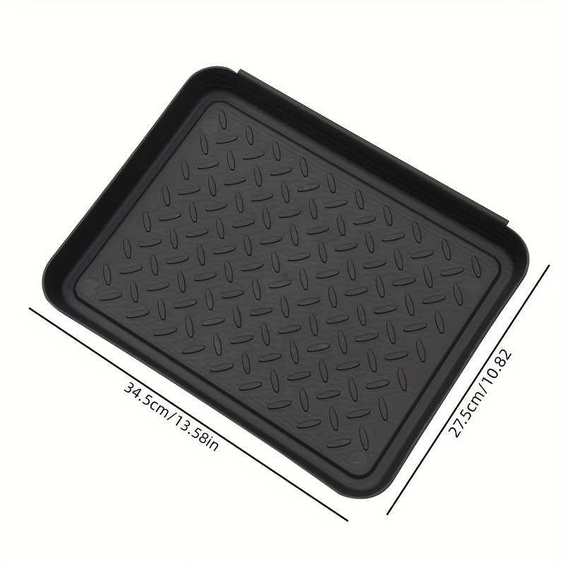 Image of 1pc Black Non-slip With Raised Edges | Durable Plastic, Multi-functional Storage For Shoes, Floors, And Entryway Organization, Protects Floors From Rainwater, Mud, And Dirt, Shoe Storage Organizer