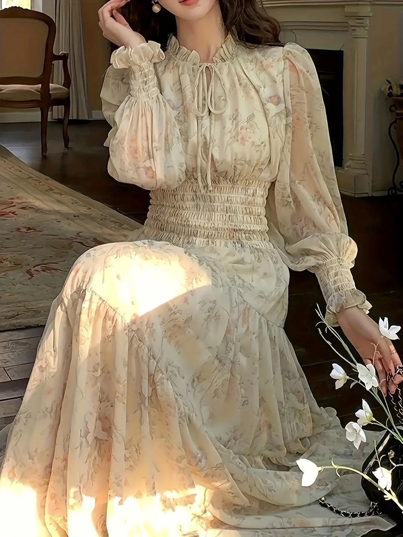 abella maxi dress Abella Dress in Peach Nude by Jakahong