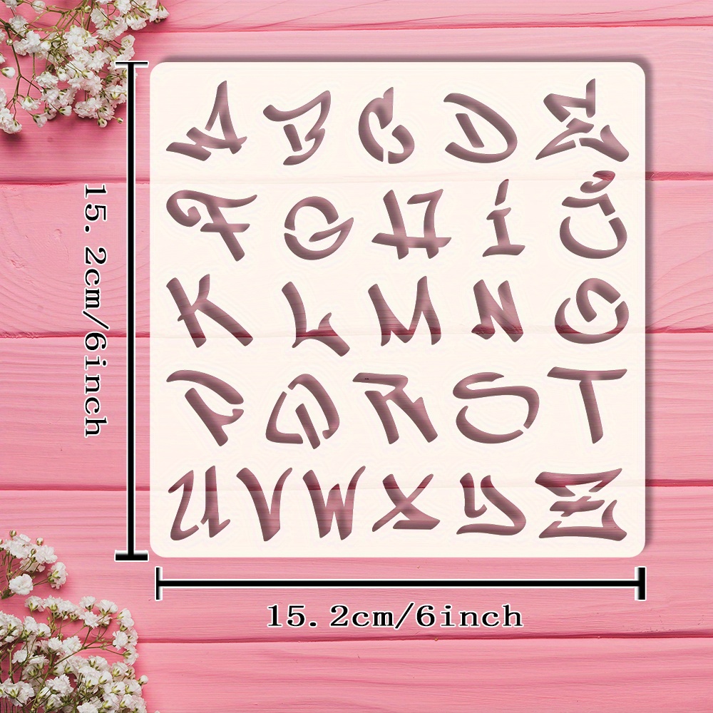 E-shop Alphabet Vorlage, Zoll (15,2 x 15,2 cm) Gothic Alphabet Schablone, Street Style Alphabet Schablone. Schablone, Bastel Hohlplatte, Party