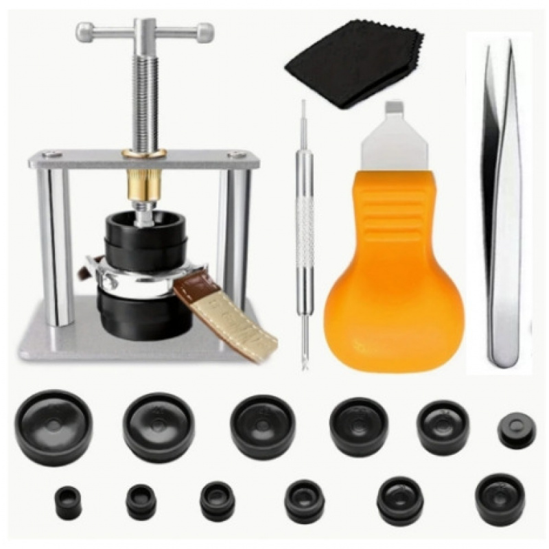 TEMU Outils de réparation de montres, ouvre-boîtier, pinces, presse à boîtier arrière de montre, presse à boîtier arrière de montre pour le