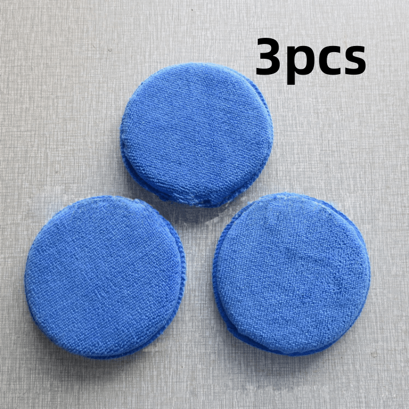 TEMU 3pcs Microfiber Waxing Towels, Scratch-free Car Cleaning And Polishing Sponges - Quick-drying, Scratch-free Car Wax Applicator And Detailing