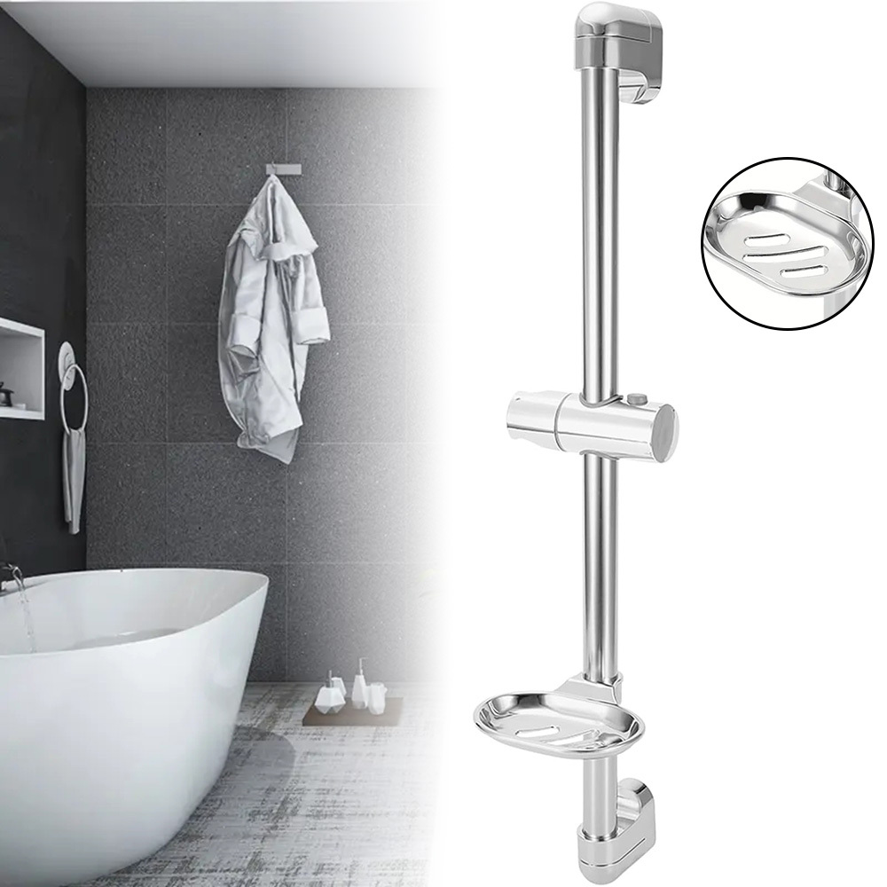 Shower Slide Rail, Easy-to-use Lifting Handle For Shower Head Support With Soap Dish, Adjustable For Use In The Bathroom