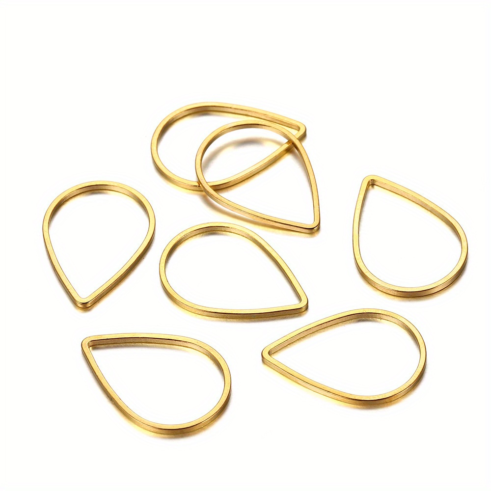 30pcs/pack Teardrop Flat Jump Rings Single Loop Connector Earring Pendant Charms For Making Accessories