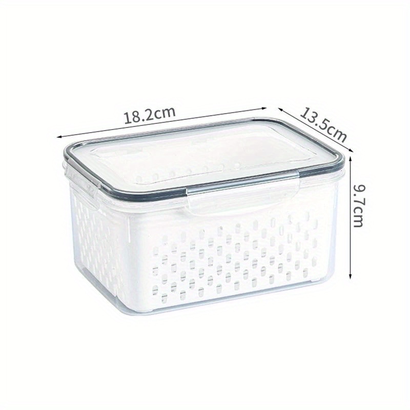 TEMU Refrigerator Storage Container Organizer Fruit Bowl Vegetable Drain Basket Storage Kitchen Organizer