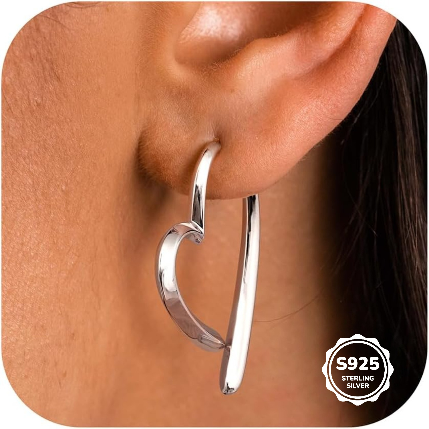 925 Silver Earrings For Women Heart Hoop Earrings 14k Golden Plated Earrings Small Hoop Huggie Earrings Lightweight Sleeper Earrings Silver Hoop Earrings Golden Earrings For Women