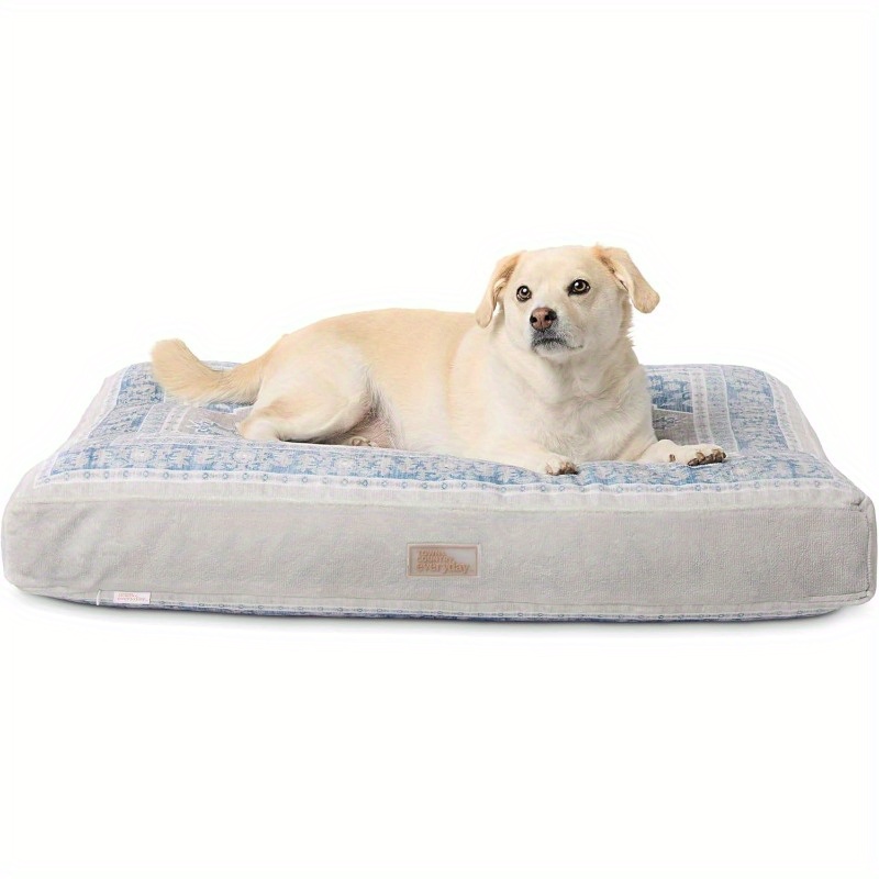 cuddletown medallion   dog bed machine washable soft     cover 36 x28 x4 for medium dogs plush pet bed with plush pillow   decor   design durable   Product details 0