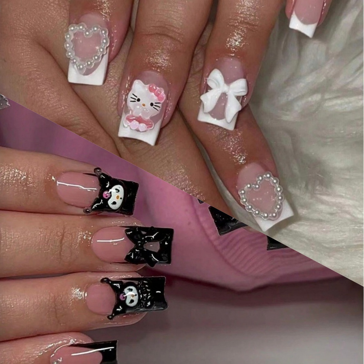 

Authorized 24pcs Sanrio Wearable Nails Featuring Hello Kitty with And Cute , with Kuromi' Wearable Nails - Suitable for Daily Use And .