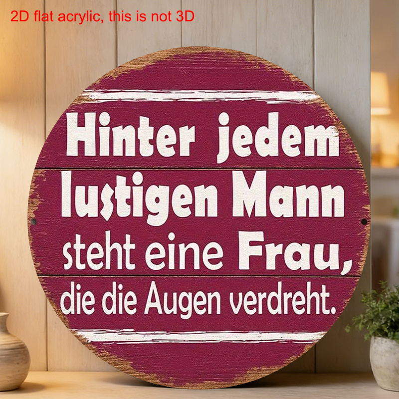 E-shop 2D Flach, . Vintage Deutscher Humor Wandplakette _Humor Ist Am Leben_ - 20.32X20.32 Cm Französisches Aluminiumschild mit witziger , Retro Dekor