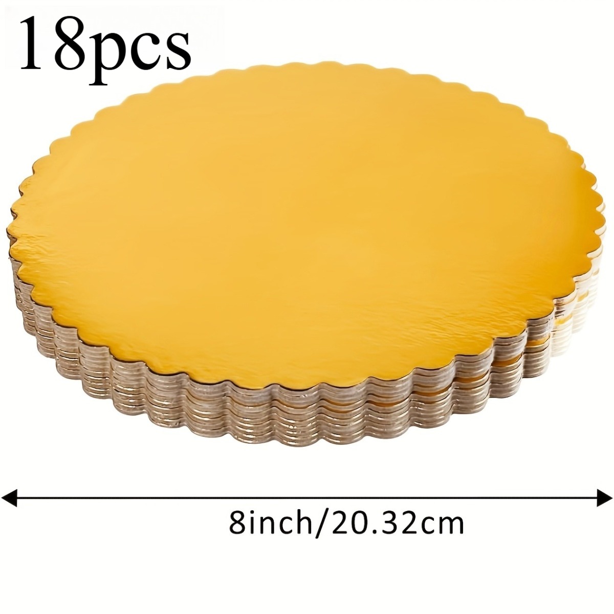 E-shop 18 Stück Glänzende Goldene Wellpappe-Kuchenböden - 8 Zoll Runde Kartonbasen für Tortendekoration, für Weihnachten, Halloween, Ostern,