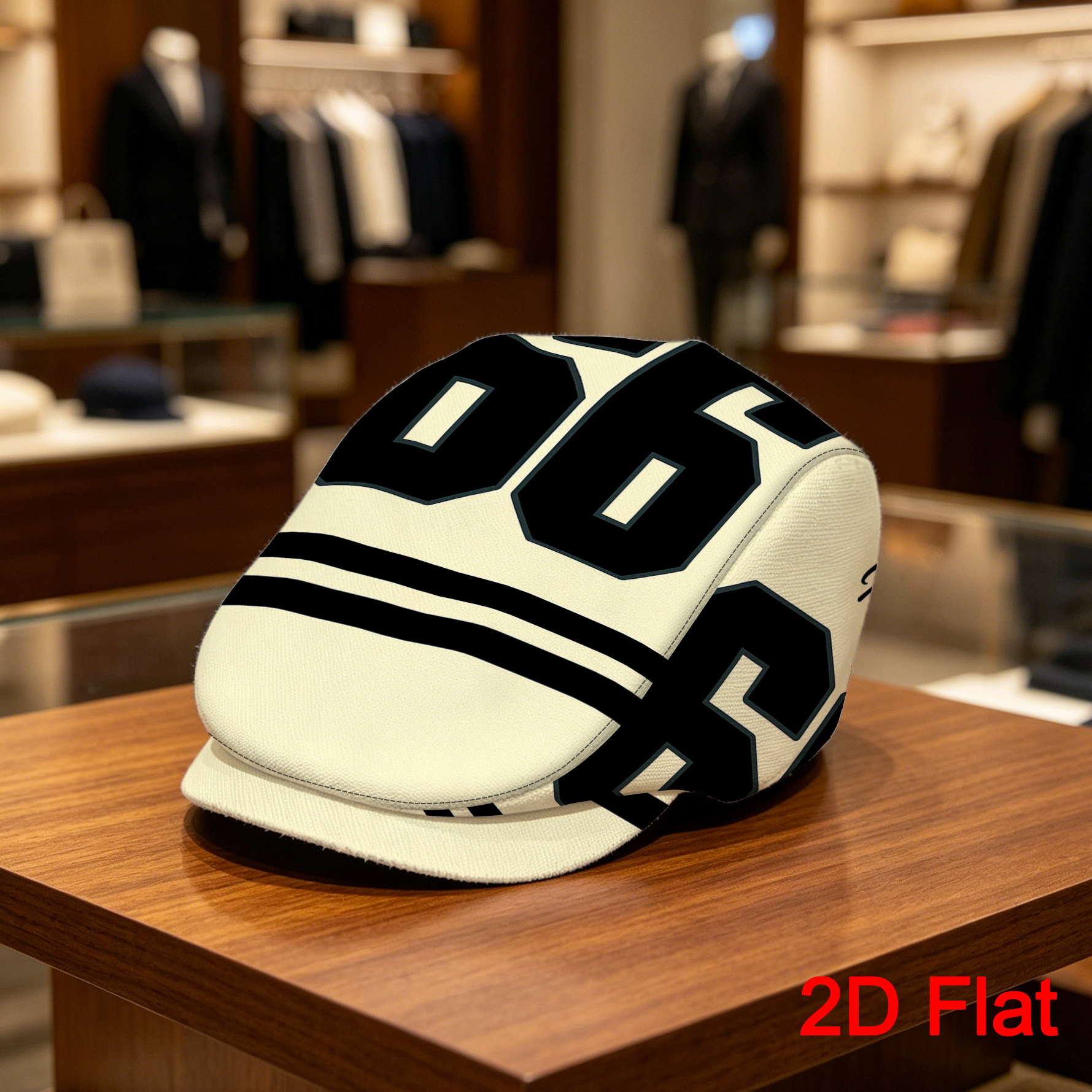TEMU 1pc 2d Flat With Print Ivy Cap Men Beret Hat Vintage Hat Adjustable Flat Cap A Stylish Street Fashion Accessory Breathable Design Perfect For